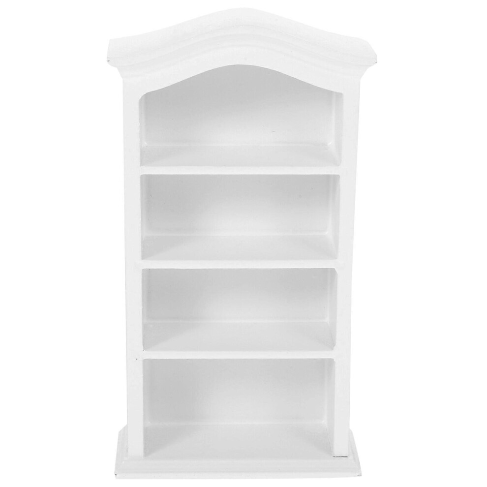 Kricely (, One Size) Miniature Bookshelf Model Doll House Book Storage Cabinet Model Doll House Supply White