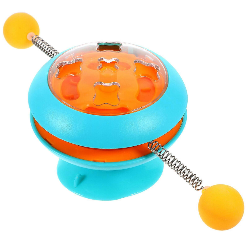 Kricely (25X10.5cm, Bule) Cat Turntable Toy Interactive Cat Teasing Toy Multi-Function Cat Teaser Toy
