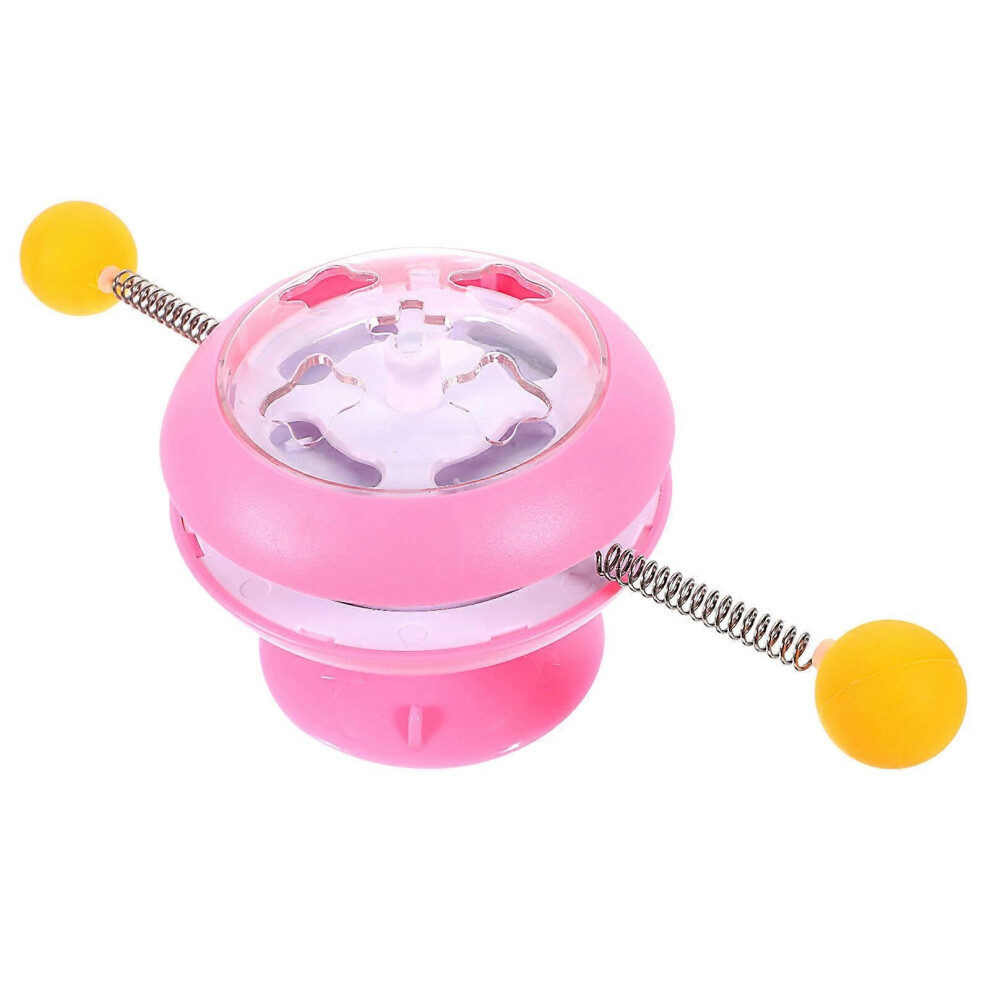 Kricely (25.00X10.50x9.00cm, ) Cat Turntable Toy Interactive Cat Teasing Toy Multi-Function Cat Teaser Toy Pink