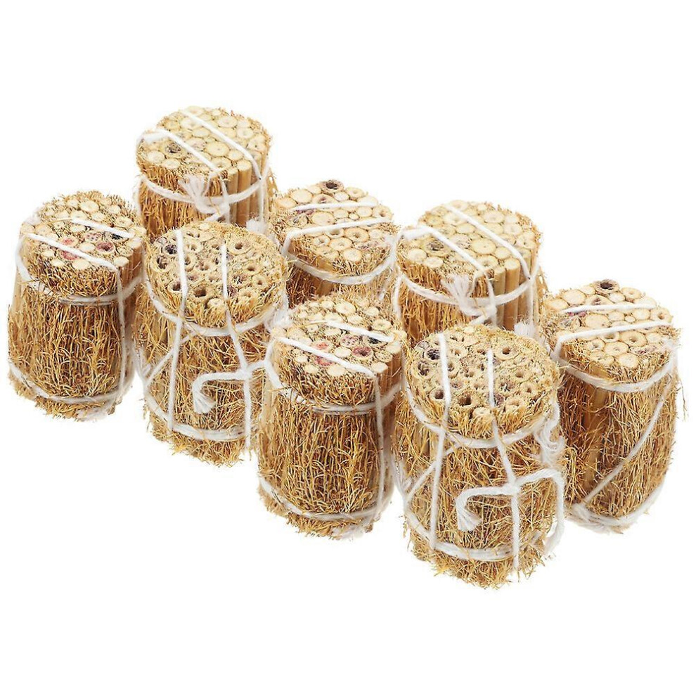 Kricely (As Show, One Size) 8Pcs Doll House Mini Hay Bale Decor Mini Doll House Hay Ornament Microlandscape Layout Prop