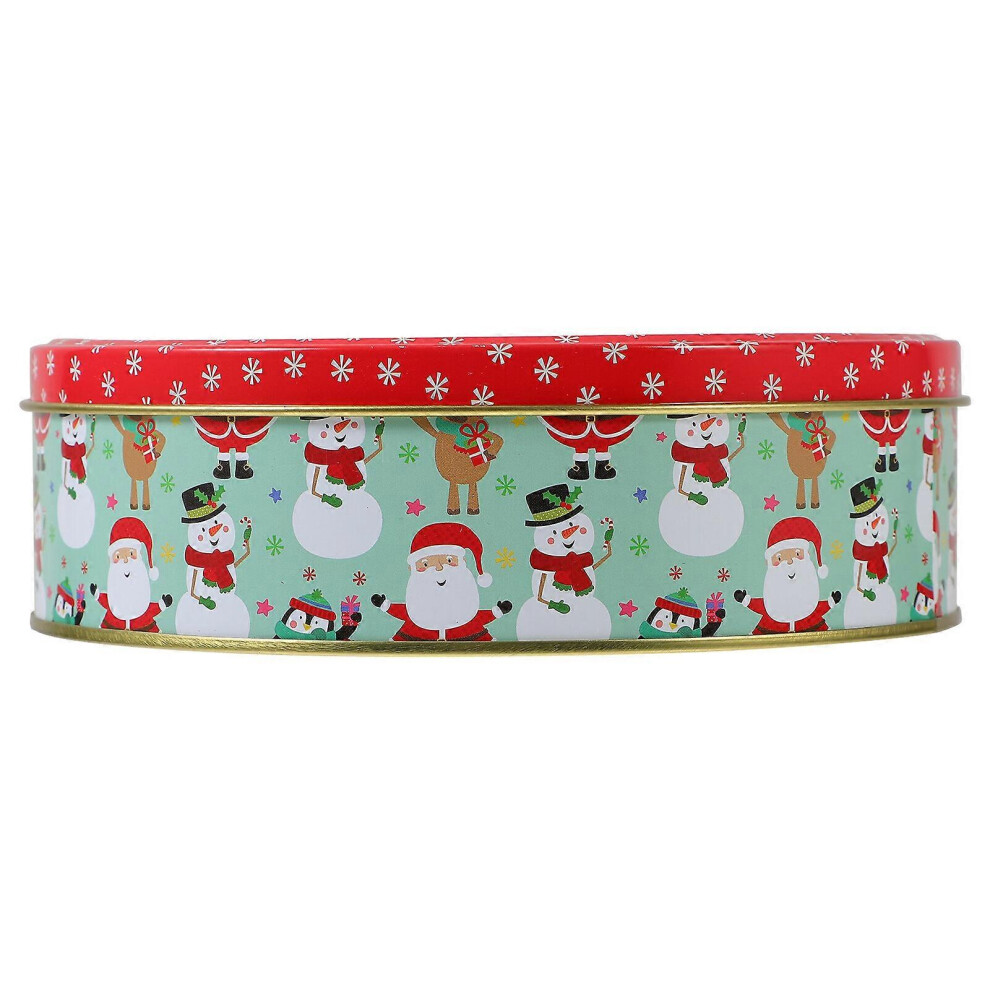 Kricely (Picture 2, One Size) Christmas Tinplate Cookie Tin Candy Biscuits Treat Box Small Case For Xmas Party Favor