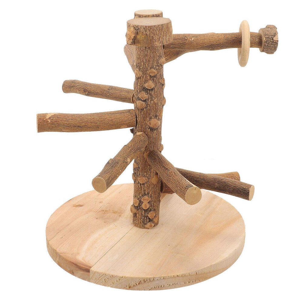 Kricely (As Show, One Size) Wooden Bird Training Perch Stand Parrot Cage Bird Training Stand Ladder