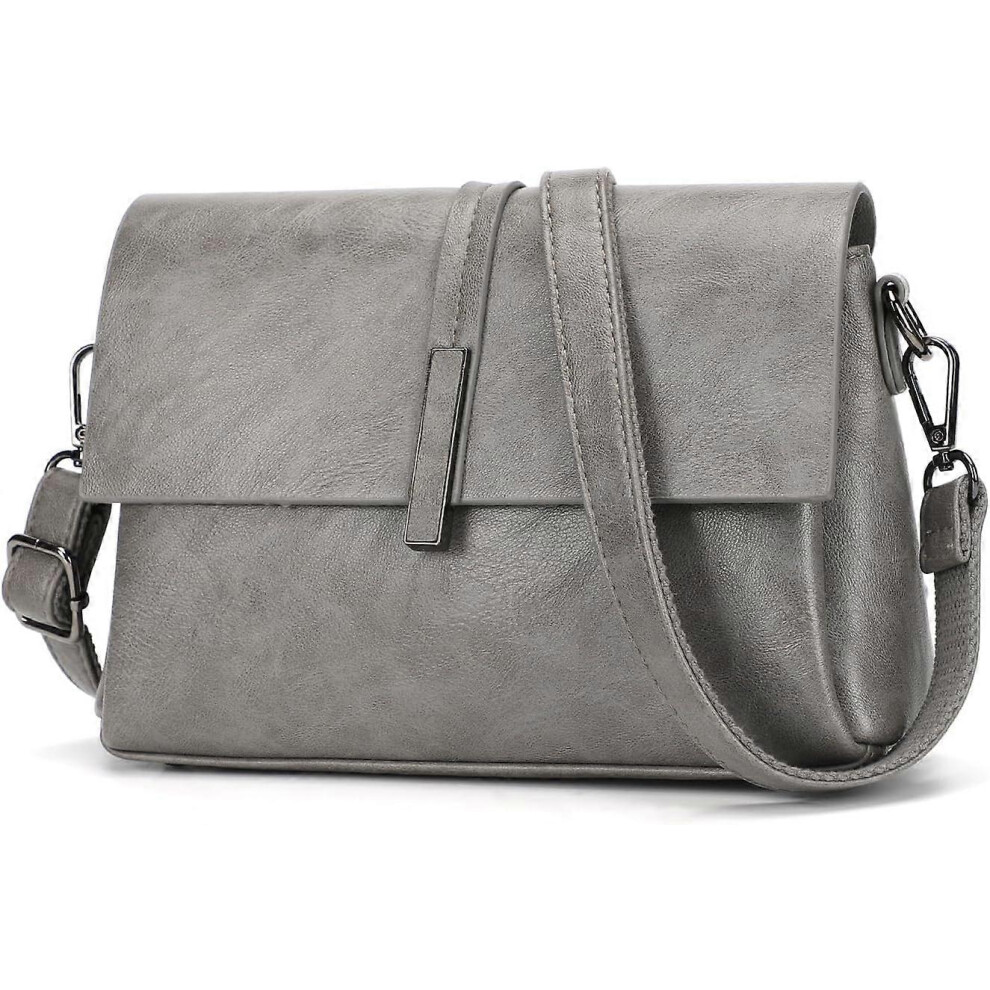 (Gray) Crossbody Bags For Women, Pu Leather Purses Trendy Designer Handbags Evening Clutch Shoulder Bag Gray