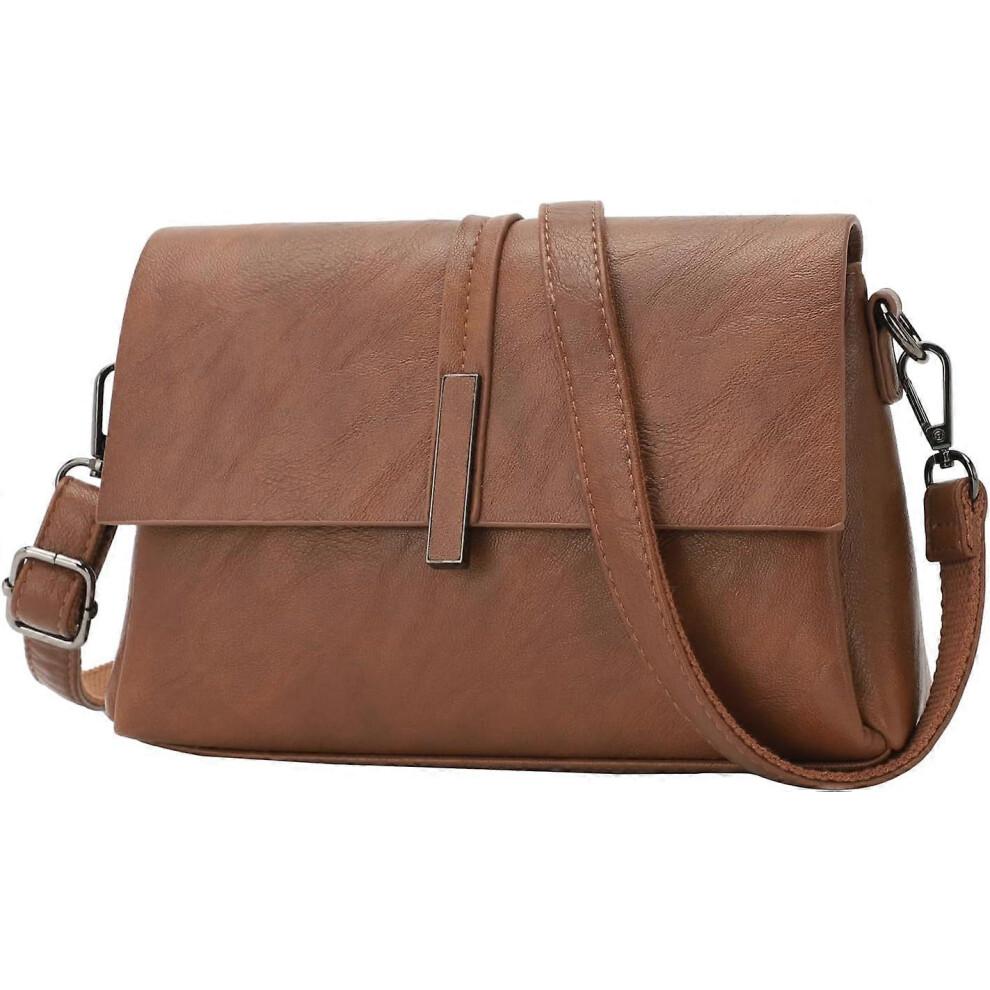 (Yellow Brown) Crossbody Bags For Women, Pu Leather Purses Trendy Designer Handbags Evening Clutch Shoulder Bag Brown,Yellow