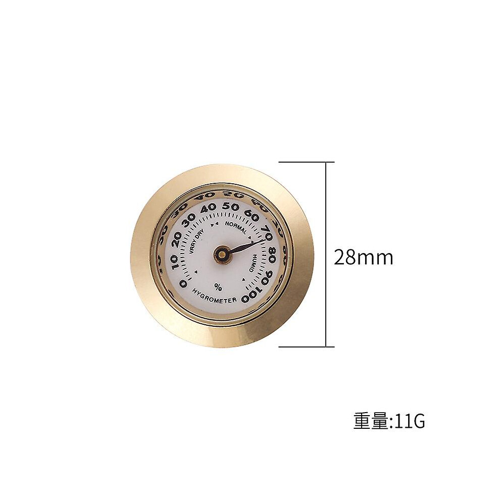 (Gold) Digital Cigar Humidor Hygrometer Thermometer Temperature Round Black Gauge New