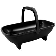 2 x Garden Trug 53cm Black Plastic Basket Plant Pot With Handle