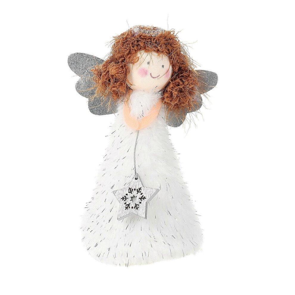 Kricely (As Show, One Size) 1Pc Christmas Angel Tree Topper Lovely Xmas Treetop Decoration Festival Decor