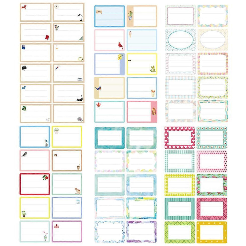 Kricely (As Show, One Size) 124Pcs Package Stationery Label White Label Write Name Sticker Blank Sticker Label Child Stationery Sticker