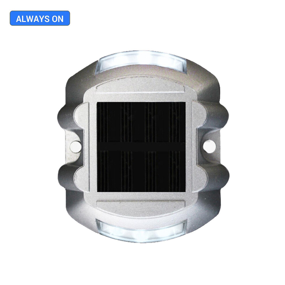 (Always Bright ) 6Led Solar Dock Pathway Warning Driveway Marker Lamp Path Deck Lights Ip67 White/Light