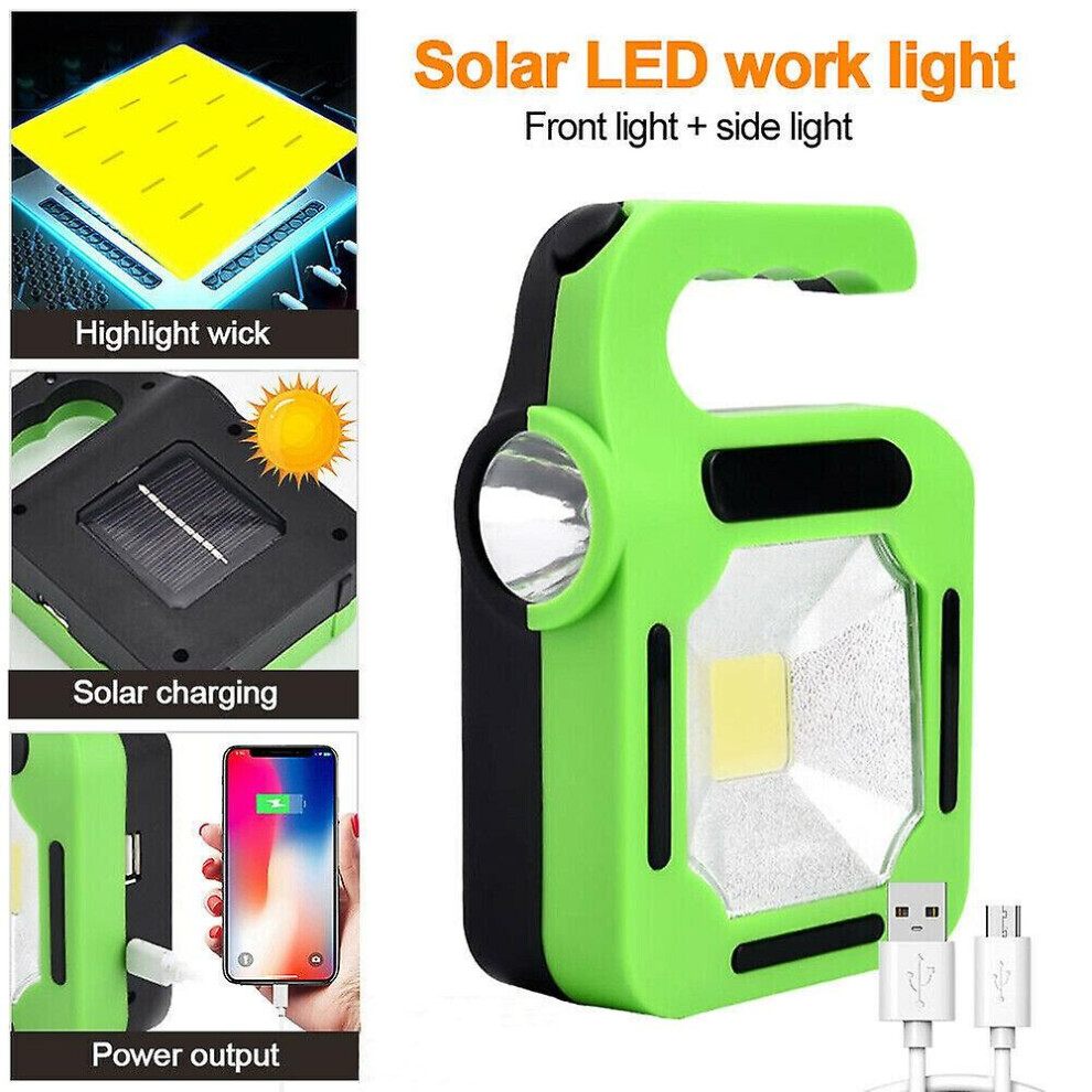 USB Rechargeable COB Work Torch Flood Lamp Solar Camping LED Inspection Light