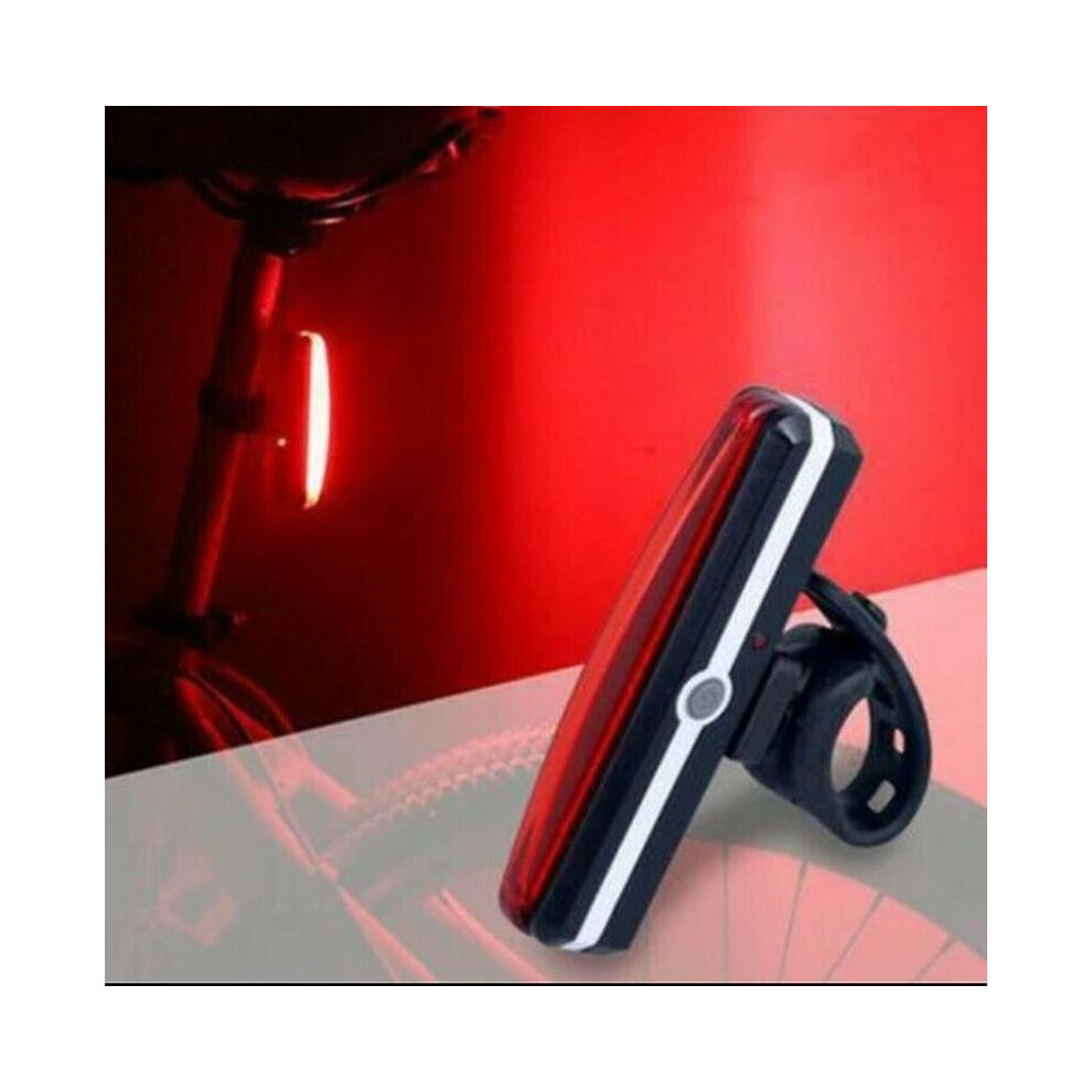 LED Bike Tail Light Rechargeable USB Bicycle Rear Cycling Warning Light 6 Modes