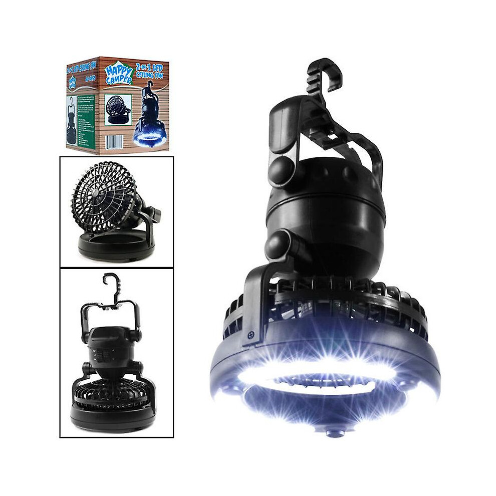Portable Tent Light LED Lamp Fan Camping Hiking Outdoor Ceiling Equipment