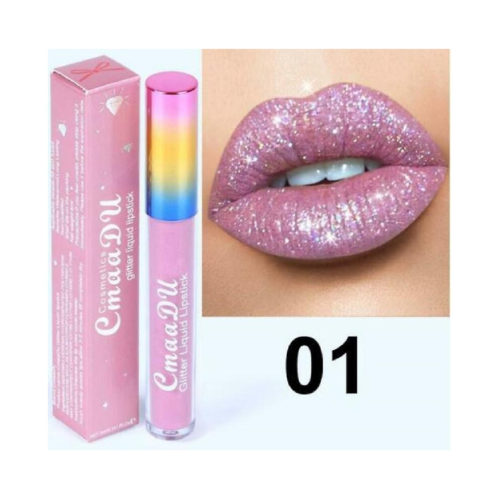 CmaaDU 6 Colors Glitter Liquid Lipstick Matte Waterproof Long Lasting Lip Gloss