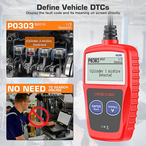 Automotive OBD Code Reader OBD2 Scanner Car Check Engine Fault Diagnostic Tool 2