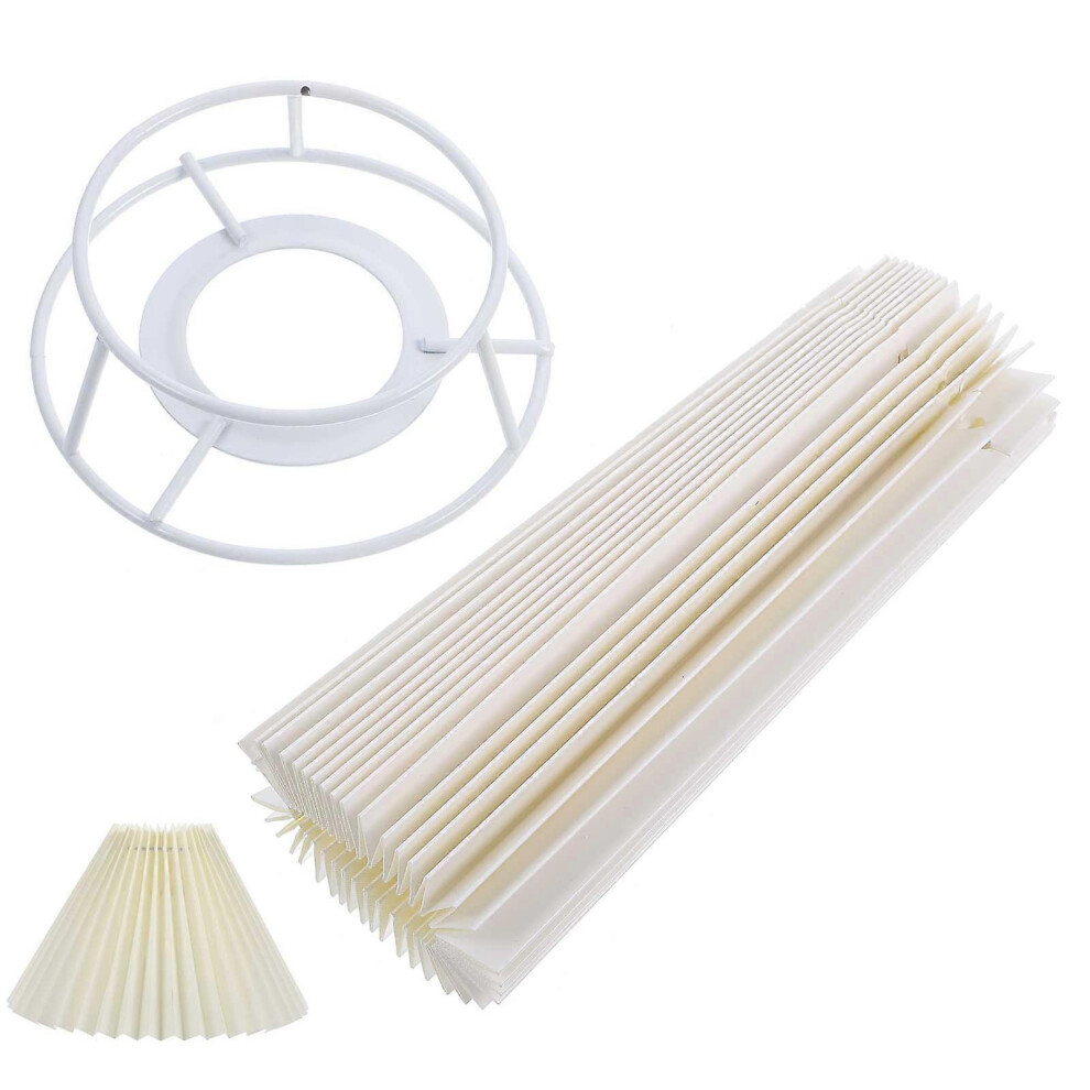 Kricely (As Show, One Size) Diy Lampshade Pleated Lamp Cover Living Room Bedroom Fabric Lamp Protector