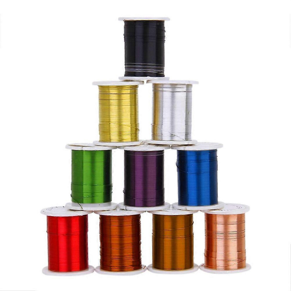 Kricely (As Show, One Size) 10Pcs Mixed Color 0.3Mm Copper Wire Beading Thread String Cord For Diy Jewellery Making