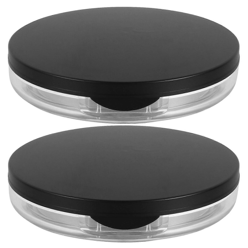 Kricely (As Show, One Size) 2Pcs Portable Loose Powder Box Cosmetic Box Powder Case With 2Pcs Puff