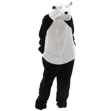 (white, S) Unisex Adult Bear Sleepwear Onesie Winter Pocket Loose Funny Thicken Pajamas