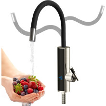 Instant Hot Water Faucet Electric Water Heater Faucet Supply Hot and Cold Water with LED Digital Display 360 Rotatable Faucet for Home Kitchen Sink