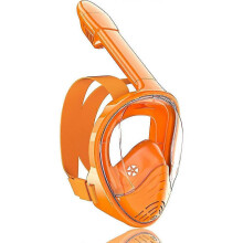 (orange, One size) Kids Snorkel Mask Full Face, Snorkeling Gear With Camera Mount, 180 Degree Panoramic View Snorkeling Set Anti-fog Anti-leak GMG
