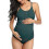 (M, One size) Maternity Swimsuit One Piece Bathing Suit Button Neck Cross Back TXA 1