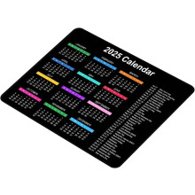 2025 Desk Mice Pad Calendar,Computer Mousepad with Stitched Edge, Ergonomic Mice Pads for Working, Game Mice Mat with Non-Slip Rubber Base