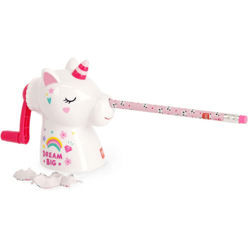 LEGAMI Hand Cranked Pencil Sharpener with Container - Unicorn 2