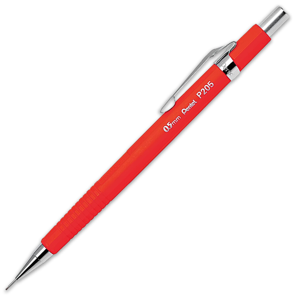 Pentel P205 Automatic Mechanical Pencil 0.5mm - Fluorescent Red