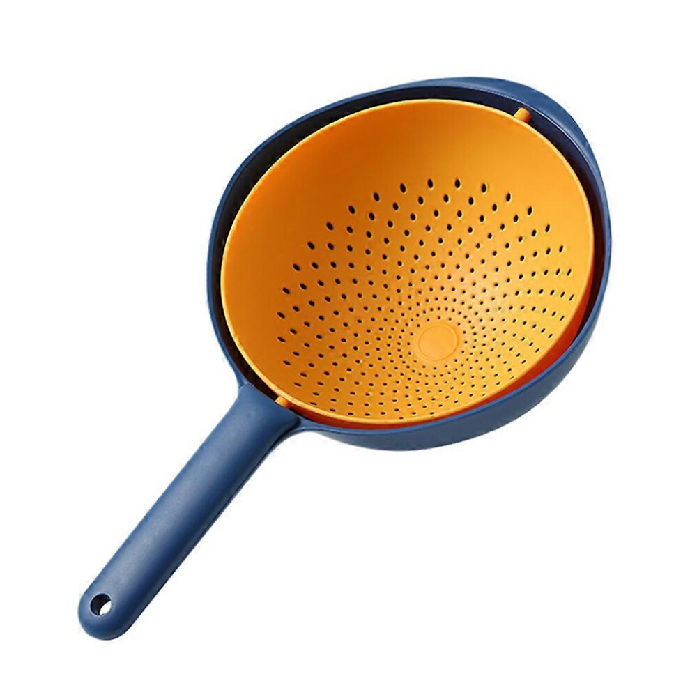 Kricely (As Show, One Size) Double-Layer Kitchen Drain Basket Fruit Vegetable Washing Basket With Filter