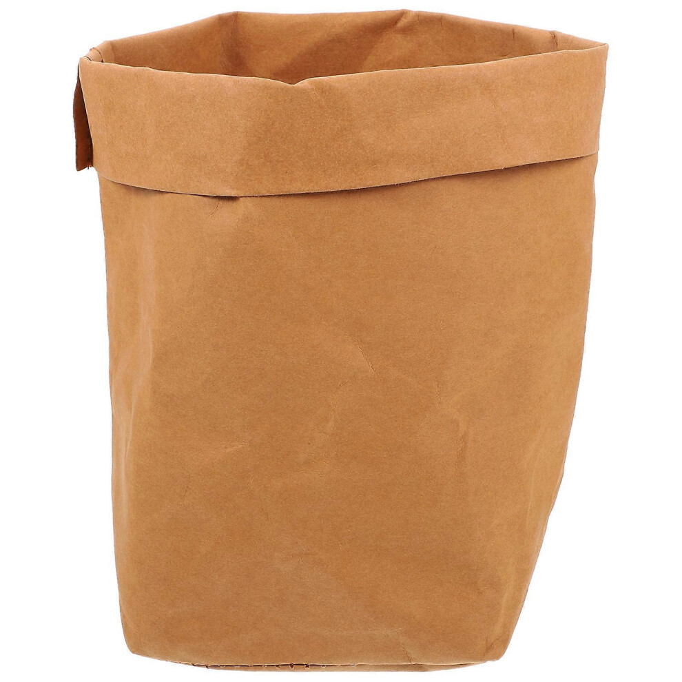 Kricely (As Show, One Size) Kraft Paper Bag Washable Kraft Paper Storage Pouch Vegetable Fruits Storage Bag For Pantries