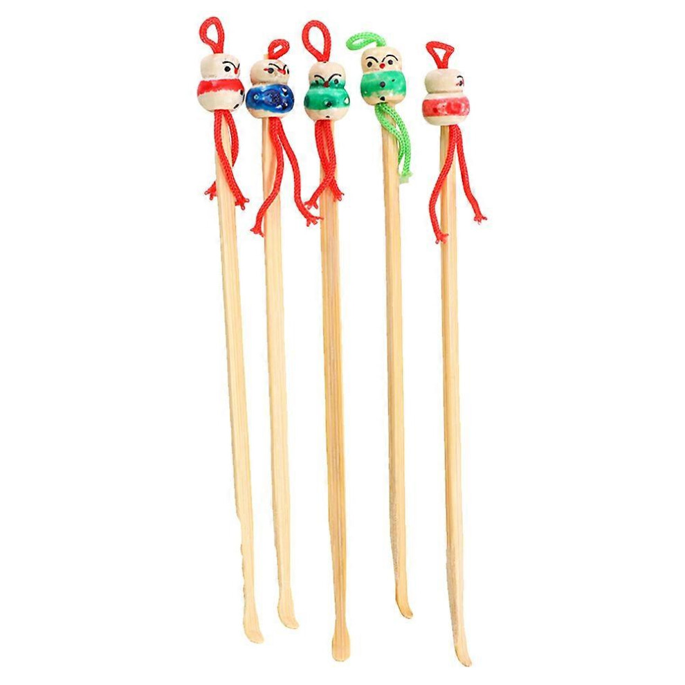 Kricely (As Show, One Size) 12Pcs Cartoon Ear Cleaners Wooden Wax Cleaners Adorable Wax Removers (Random Color)