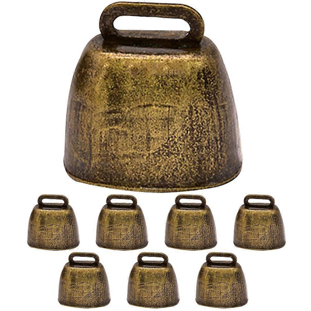 Kricely (As Show, One Size) 8Pcs Cattle Bells Copper Cattle Farm Animal Bells Loud Bells Livestock Collar Ornaments