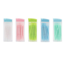(As show, One size) 250pcs Eco-friendly Double Head Dental Plastic Toothpicks Brush Teeth Sticks Dental Oral Care Tooth Sticks (Mixed Color)