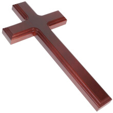 (As show, One size) 32cm Wooden Pendant Jesus Cross Craft Decor Wall Mounted Hanging Ornament Wall Decoration for Home Office