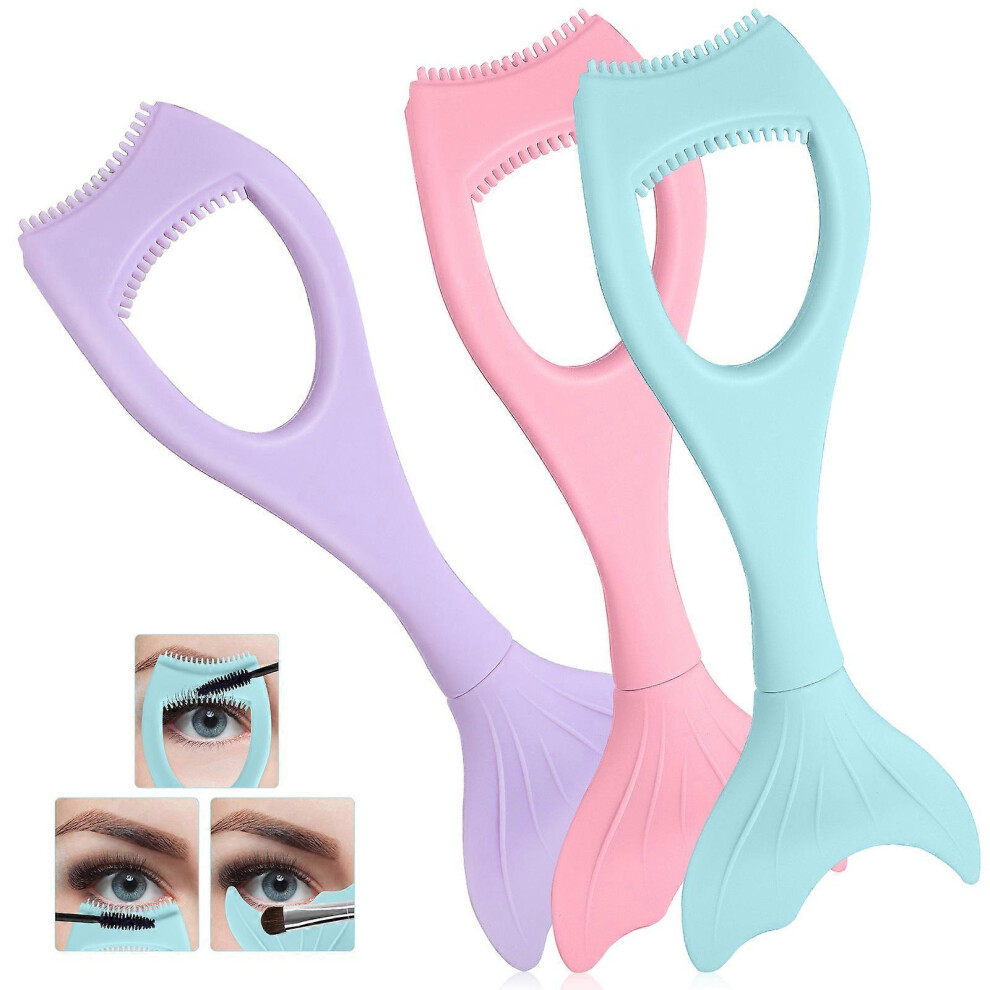 Kricely (As Show, One Size) 3Pcs Mascara Guard Mascara Shield Applicator Eyelash Comb Cosmetic Tool Eyelash Tool