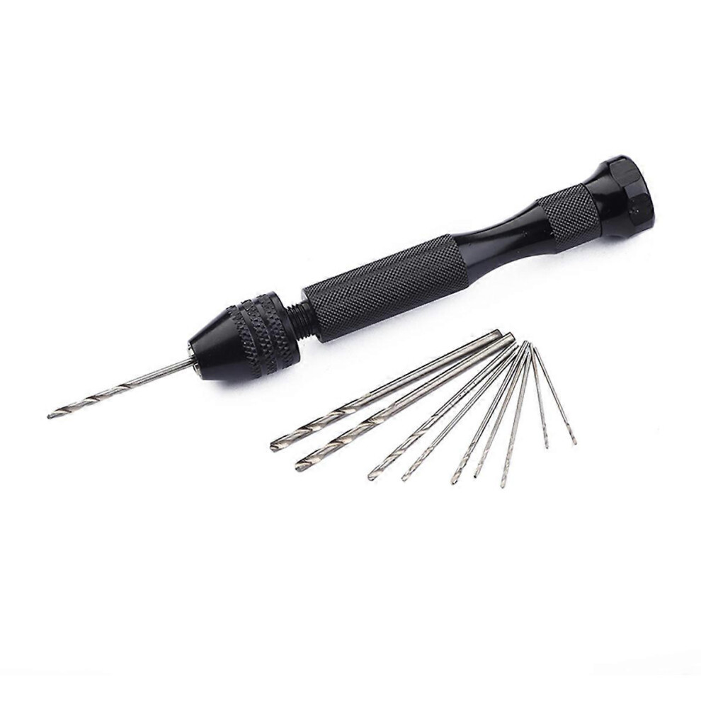Kricely Black (As Show, One Size) Precision Pin Vise Hand Drill With Drill Bits Set Of 11 Pieces Rotary Tools For Models And Hobby