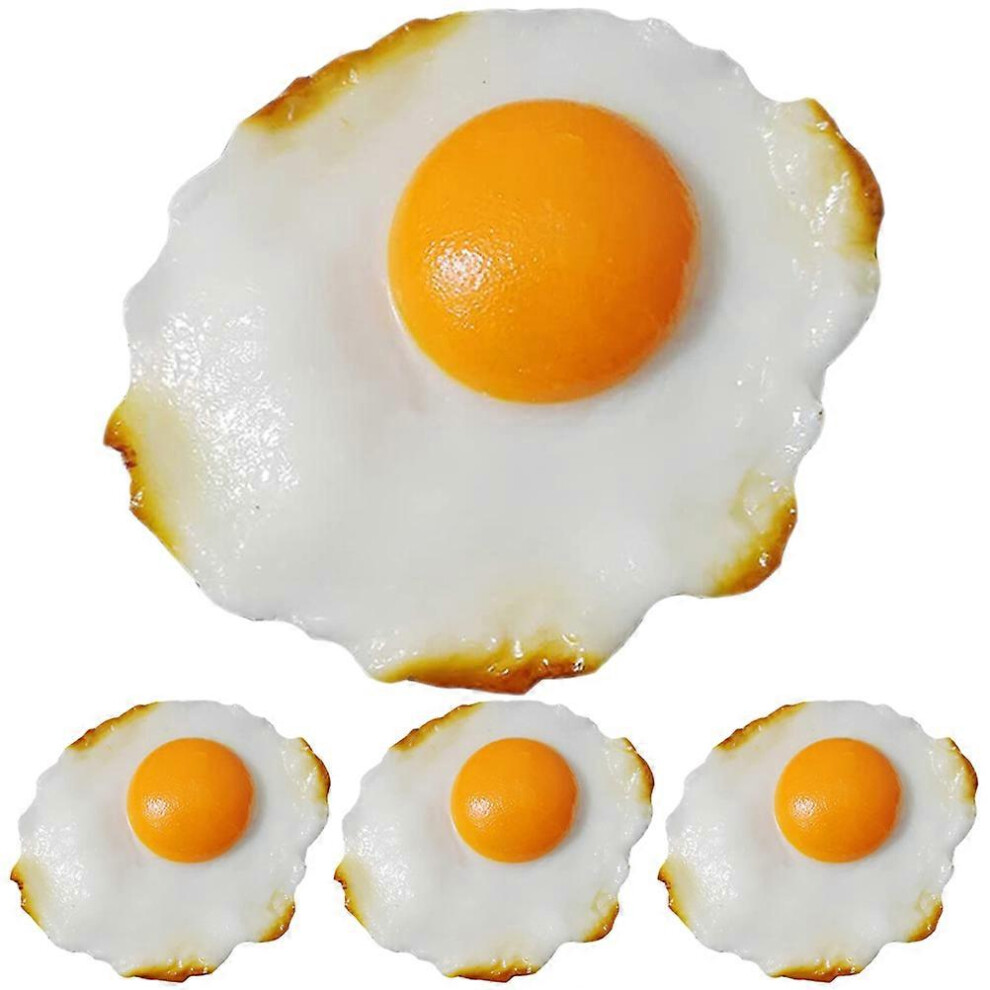 Kricely (As Show, One Size) 4Pcs Simulated Fried Egg Models Decorative Children Toys Photoing Fried Egg Decors