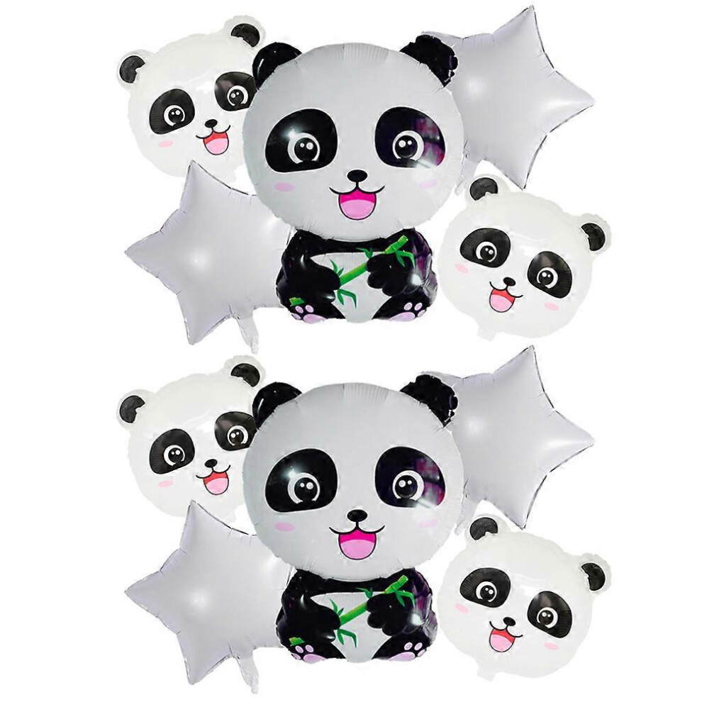 Kricely (As Show, One Size) 10Pcs Panda Star Aluminum Foil Balloon Cartoon Balloon Party Supplies
