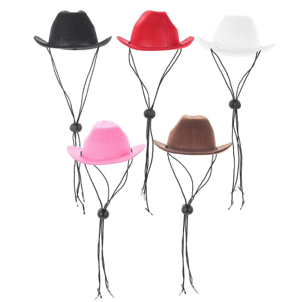 Kricely (As Show, One Size) 5Pcs Decorative Dog Hats Multi-Function Kitten Hats Household Puppy Hats Cat Accessory