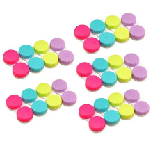 (As show, One size) 20Pcs Lovely Double-box Lense Cases Bright Color Portable Lense Container Organizer