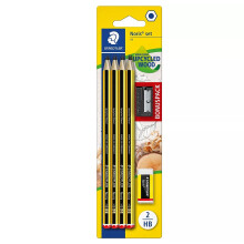 STAEDTLER Noris HB Pencils - Set of 8 plus Sharpener, Eraser