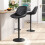 Living And Home 2 Pcs Faux Leather Height Adjustable Bar Stool Black 2