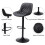 Living And Home 2 Pcs Faux Leather Height Adjustable Bar Stool Black 5