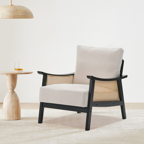 Living And Home Mid Century Rattan Chair 1