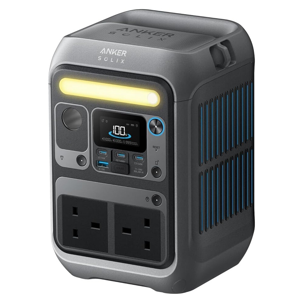 Anker SOLIX C300 Portable Power Station, Outdoor 288Wh LiFePO4 Battery, 300W (600W Surge) Solar Generator, 140W Two-Way Fast Charging