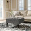 Living And Home Square Tufted Linen Storage Ottoman 1