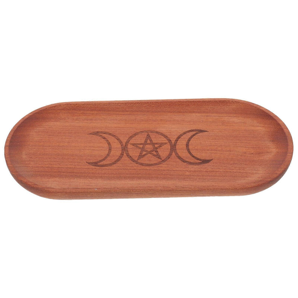 Kricely (As Show, One Size) Delicate Pentacle Altar Tray Wooden Offering Tray Crystal Plate For Worship