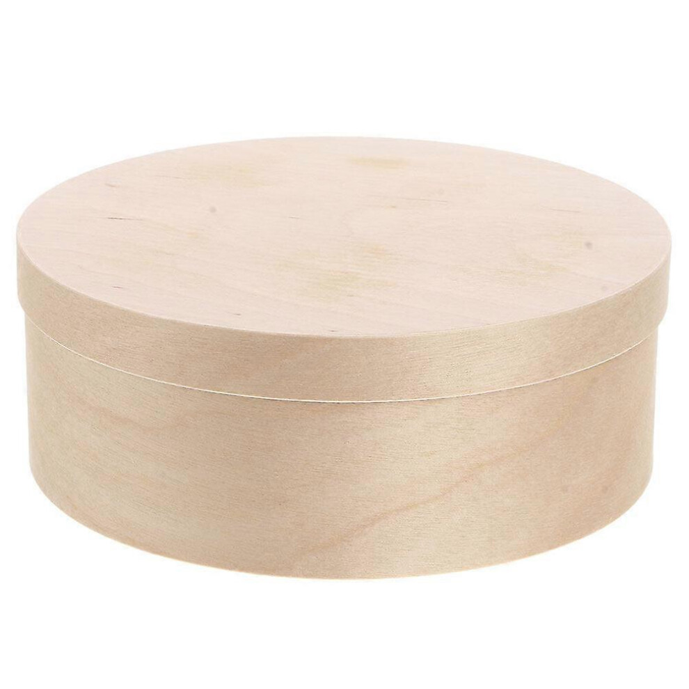 Kricely (As Show, One Size) Gift Packing Storage Box Wooden Keepsake Box Wedding Candy Box Round Wooden Box