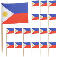 (As show, One size) 100pcs Fruit Picks National Flags Fruit Picks Philippines Cocktail Toothpicks Cupcake Dessert Topper Decors