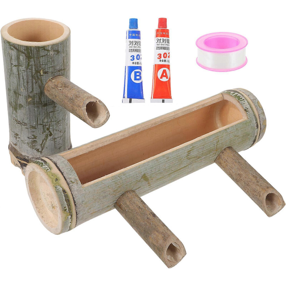 Kricely (As Show, One Size) 1 Set Bamboo Water Fountain Fish Tank Ornament Bamboo Cycling Fountain Bamboo Ornament
